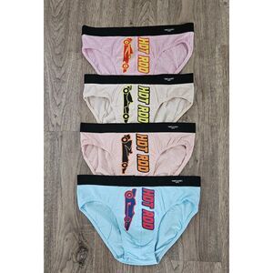 New 4 Pair Boys Mens Underwear Bikini Briefs Boxer Hot Rod Race Car Boys Size XL